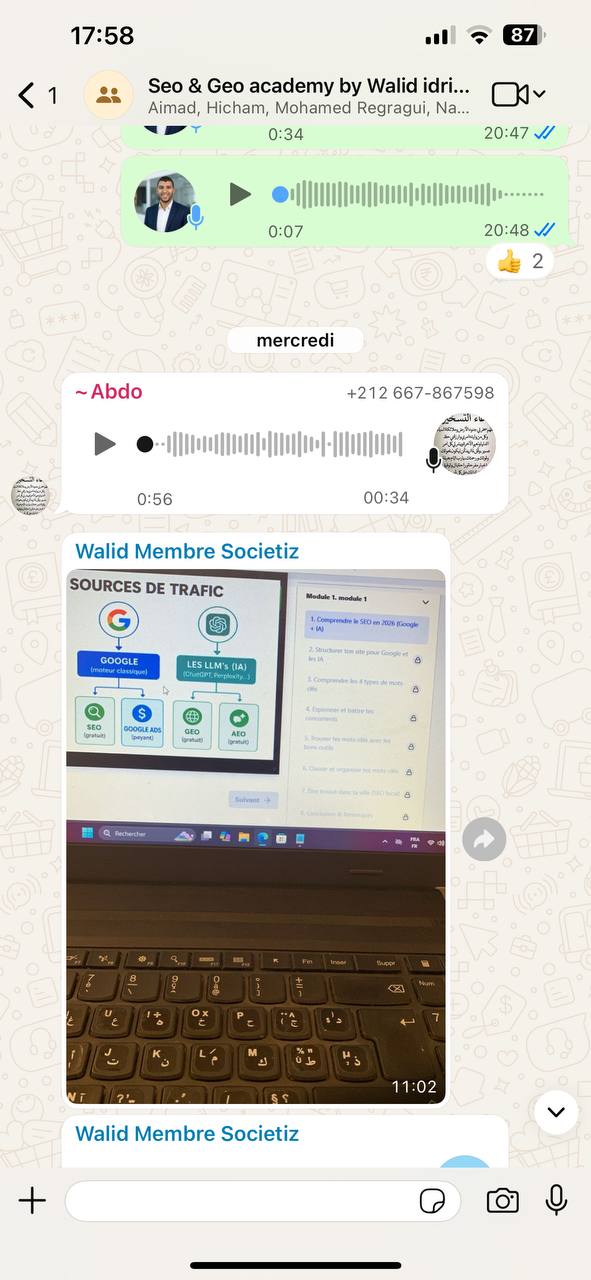 Communauté WhatsApp active des étudiants